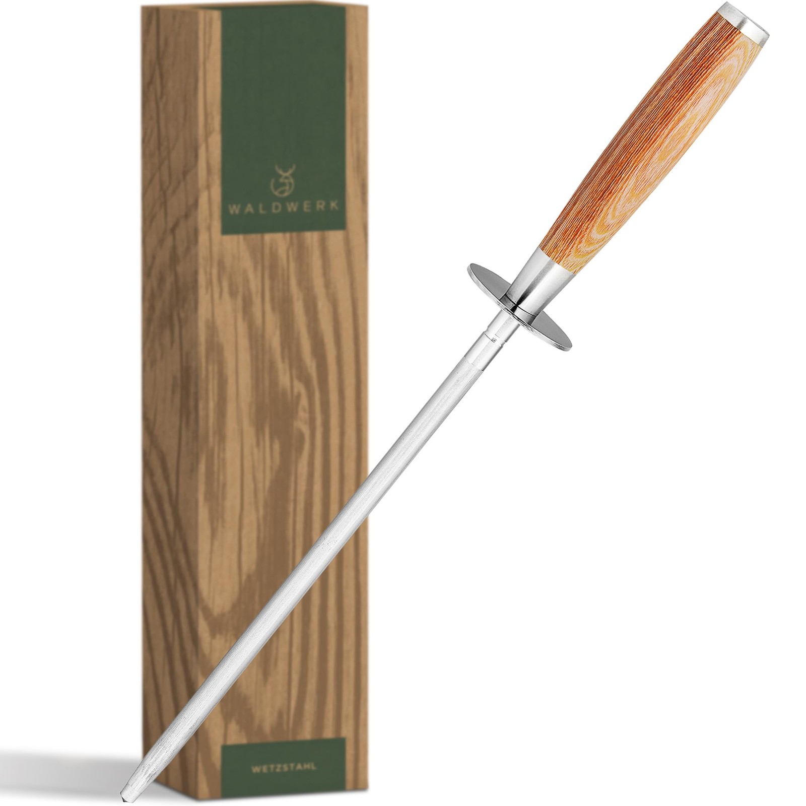 Premium Honing Rod - Honing Steel Made of Hardened Steel with Elegant Wooden ...