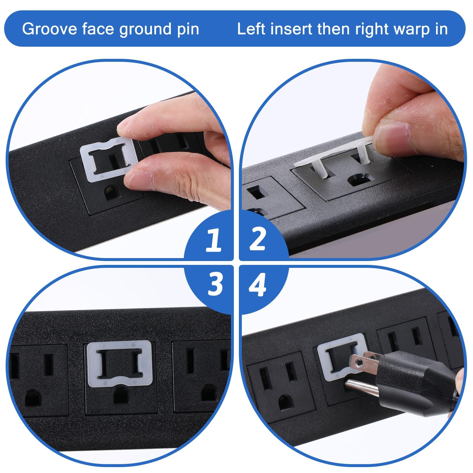 20 Pcs 2 Prong Loose Outlet Plug Fix, Plastic Socket Outlet Tightener Insert ...