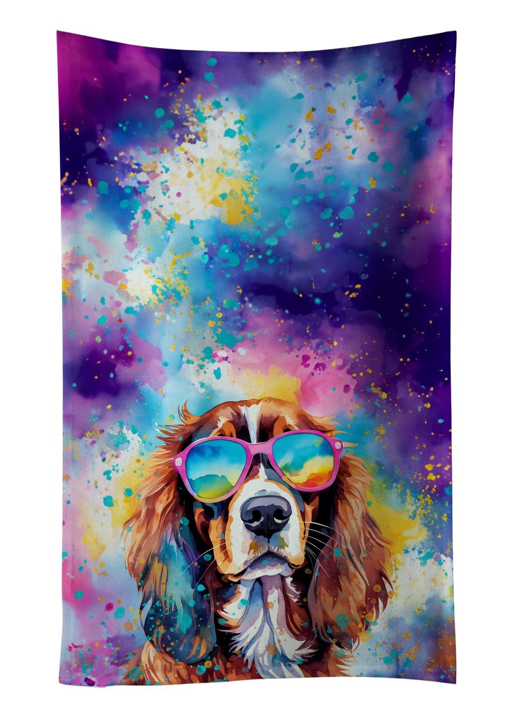 Cavalier Spaniel Hippie Dawg Kitchen Towel Dish Cloths Guest Hand Towel