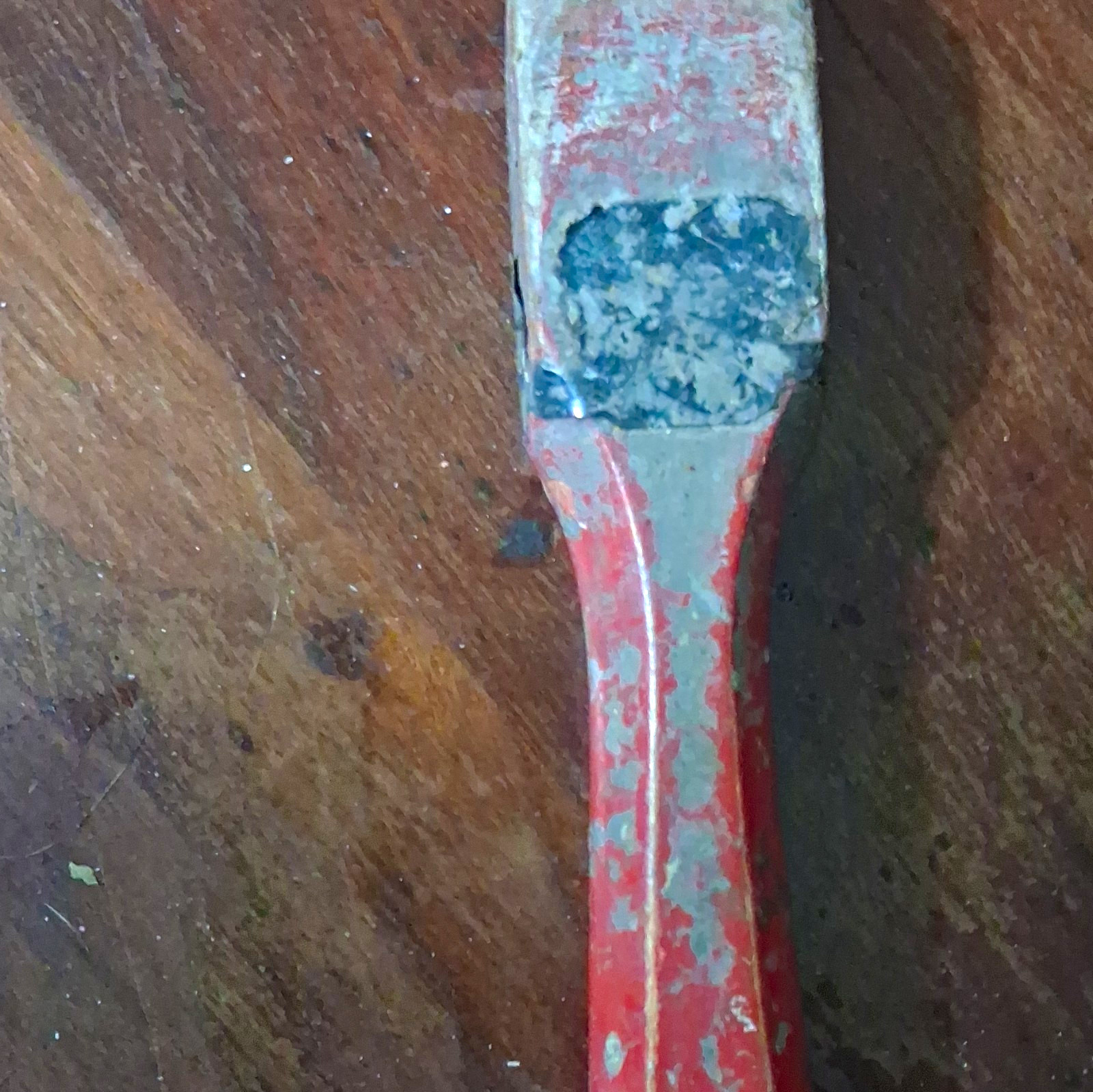 Red Metal Scraper Putty Knife Tool, 2 in Blade, 10 in Length, Silver/Red