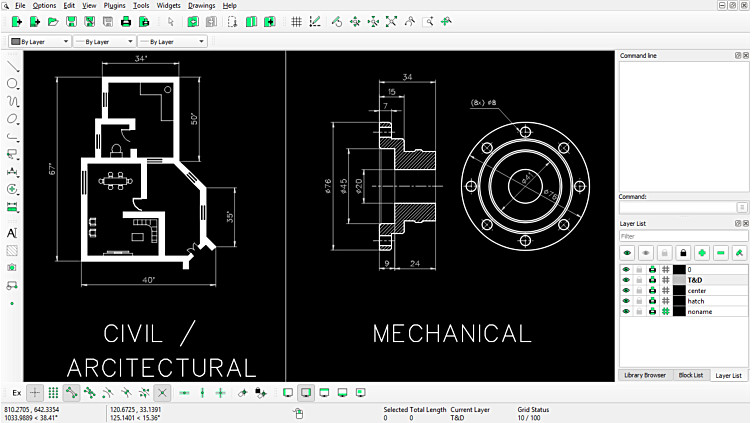 2025 Libre CAD 2D Design Software for Windows/Mac, PDFs, Install Guide, Manual
