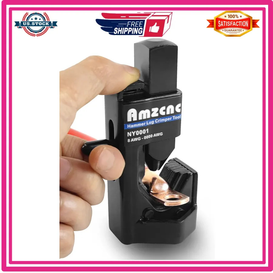 Hammer Lug Crimper Tool for 8 AWG to 4/0 AWG Battery and Welding Cables