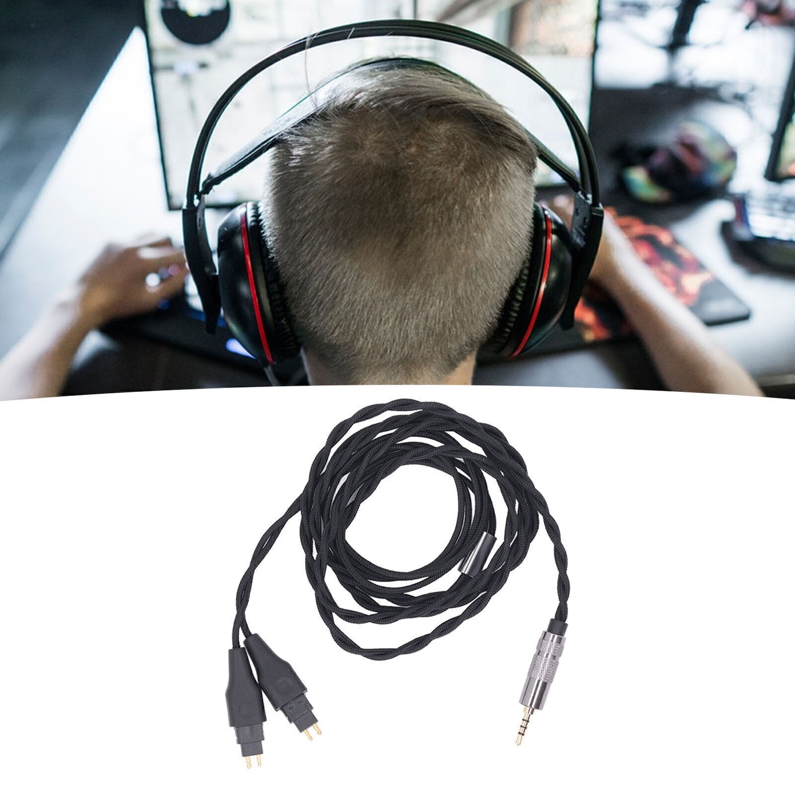 Headphone Replacement Cable 2.5mm Balanced Plug Silver Plated Copper Headset .