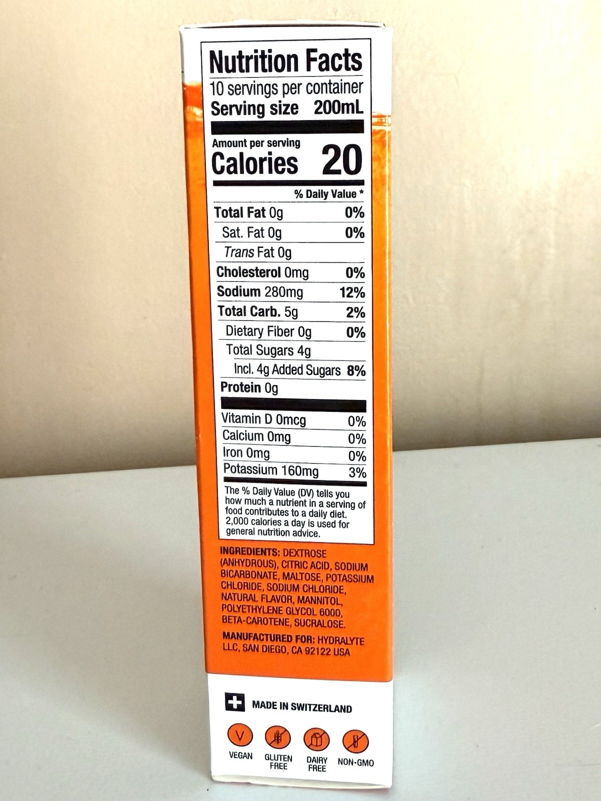 HYDRALYTE ADVANCED HYDRATION ORANGE FLAVOR 20 ELECTROLYTE TABLETS (EXP 11/2026)