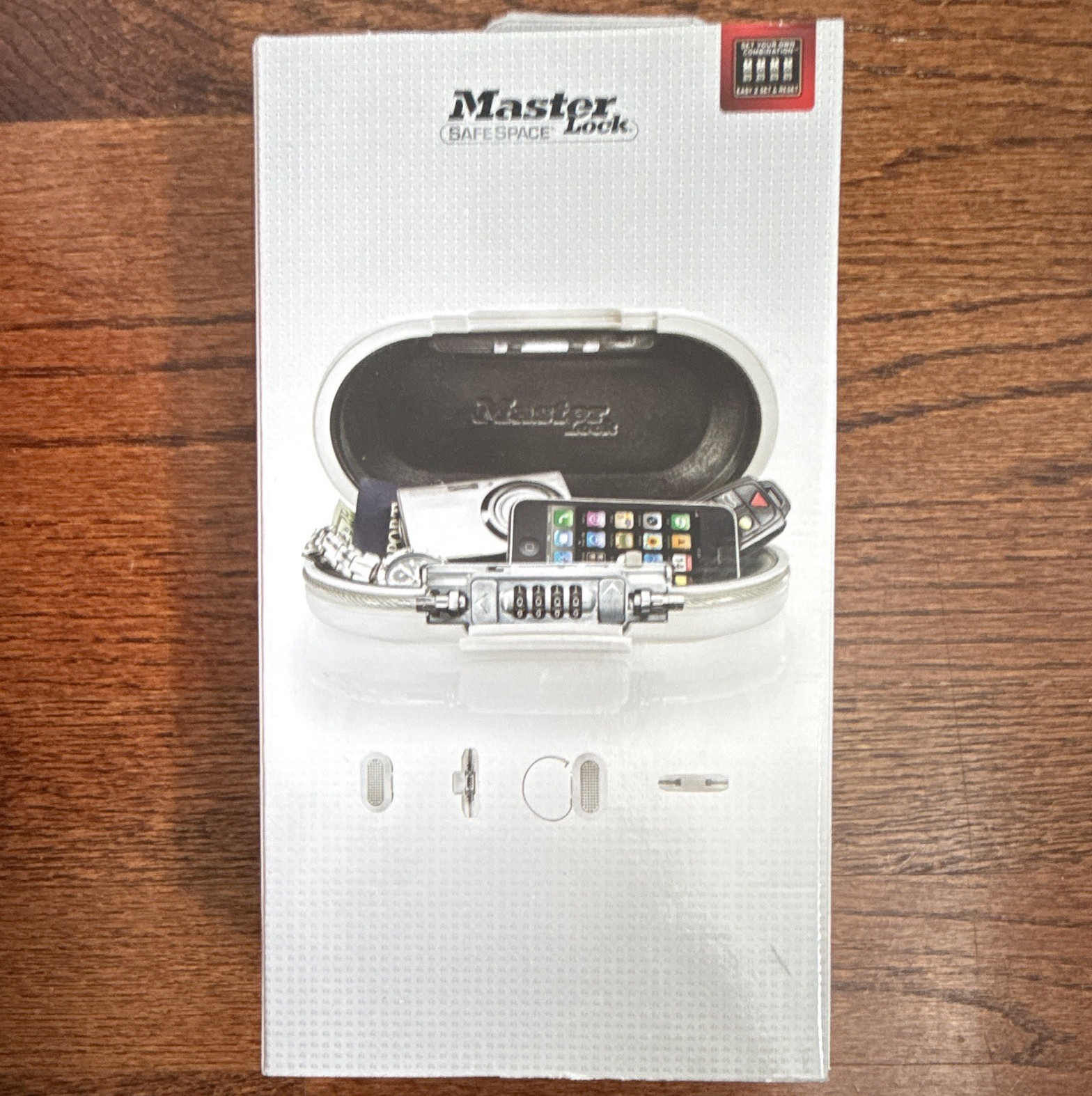 Master Lock 5900DWHT Portable Combination Lock Box White Lightweight Plastic
