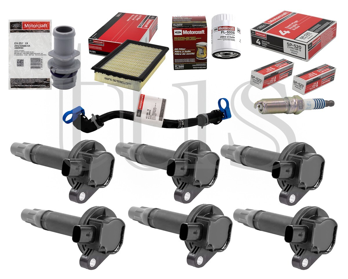 Tune Up Kit 2015 Ford Explorer 3.5L V6 Ignition Coil DG520 SP520 EV257 FL500S