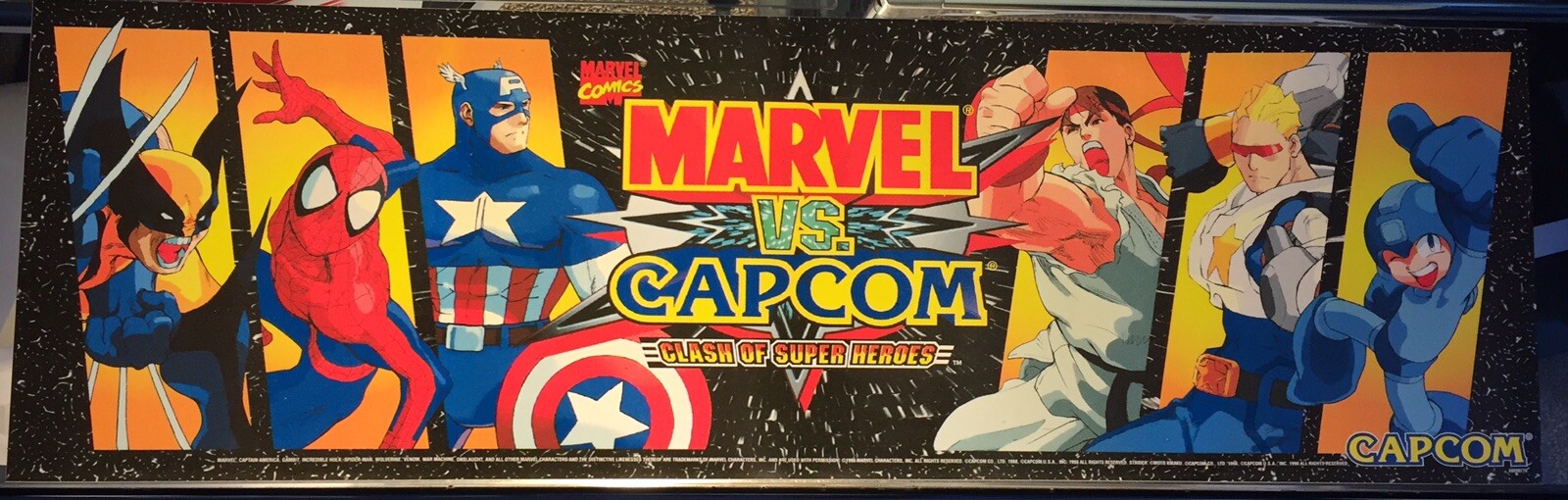 Marvel vs Capcom Arcade Marquee 26"x8" and Moves and Instruction Sticker Sheets