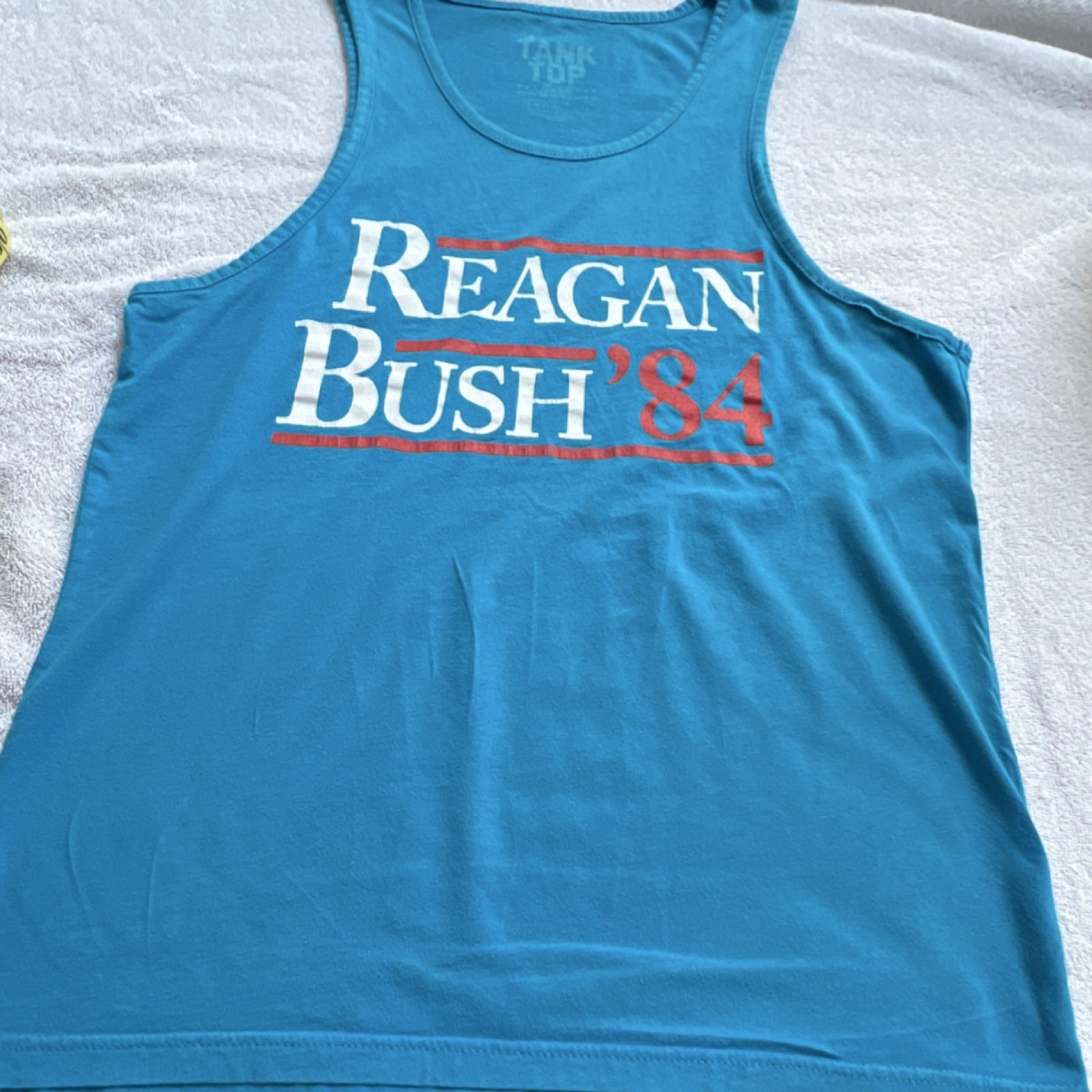 Vintage Reagan Bush 84 Tank Top USA Political Campaign 1984 Collectible