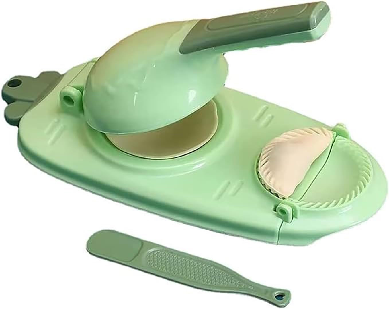 Molde 2 en 1 verde para hacer empanadas raviolis pierogi y dumplings a mano