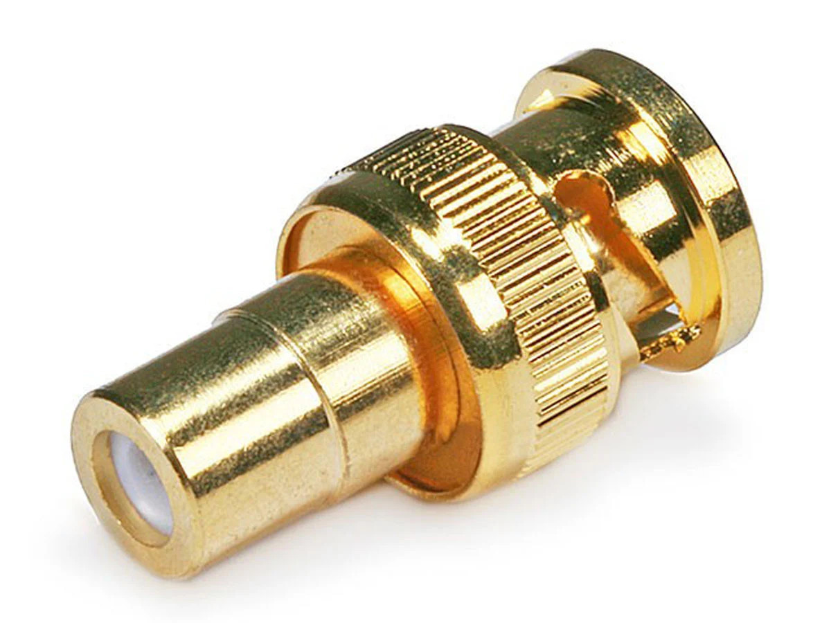 Monoprice BNC Male to RCA Female Adapter - Gold Plated | Male Twist Lock