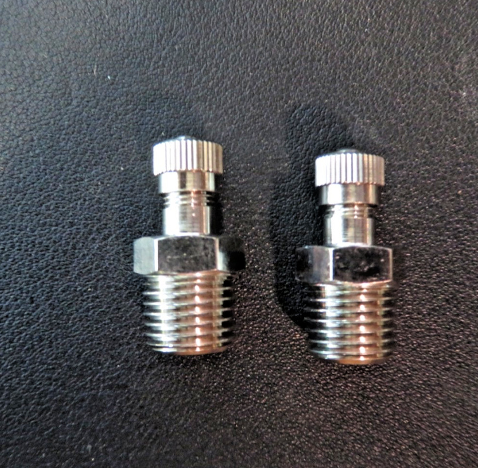 ✅LOT of 2- 1/4" NPT Nickel Plated Brass Air Compressor Tank Fill Valve Schrader