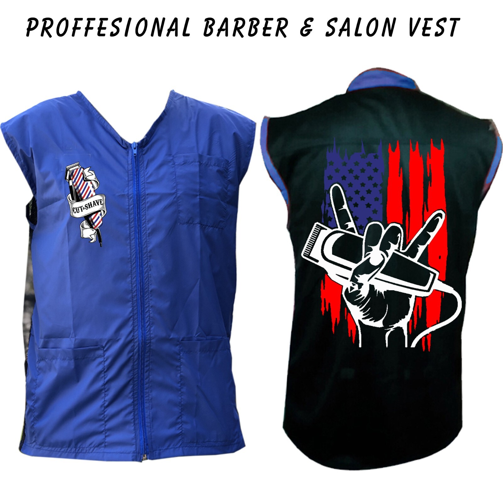 Barber vest,Barber jacket,barber stylist vest,Black vest M to 3xl size