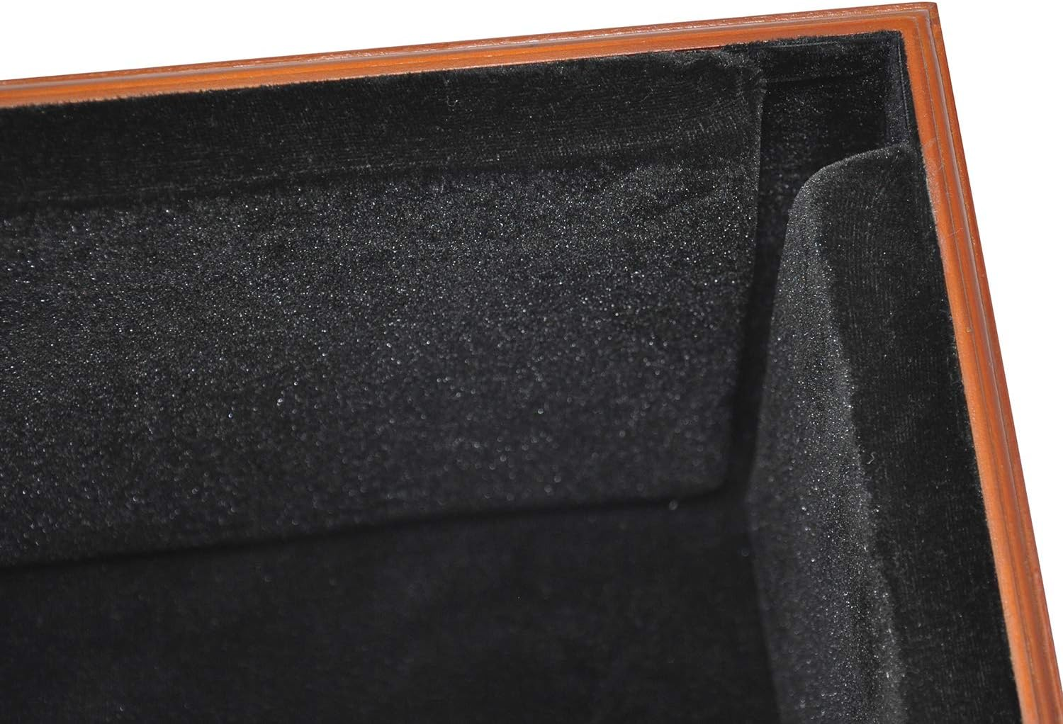 STC02 4/4 Full Size Burgundy Wooden Cello Box Stand, Black Premium Velvet Plush
