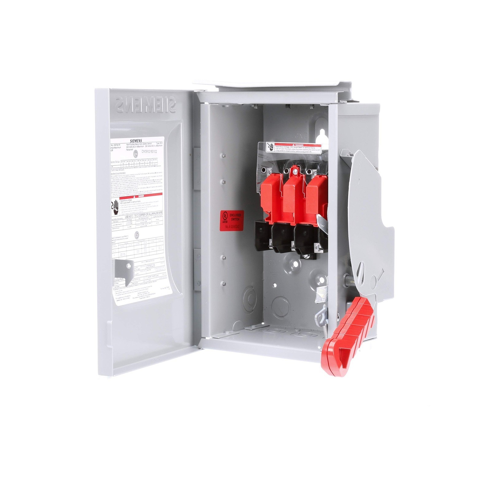 Siemens HNF361R 30-Amp 3 Pole 600-volt 3 Wire Non-Fused Heavy Duty Safety Swi...