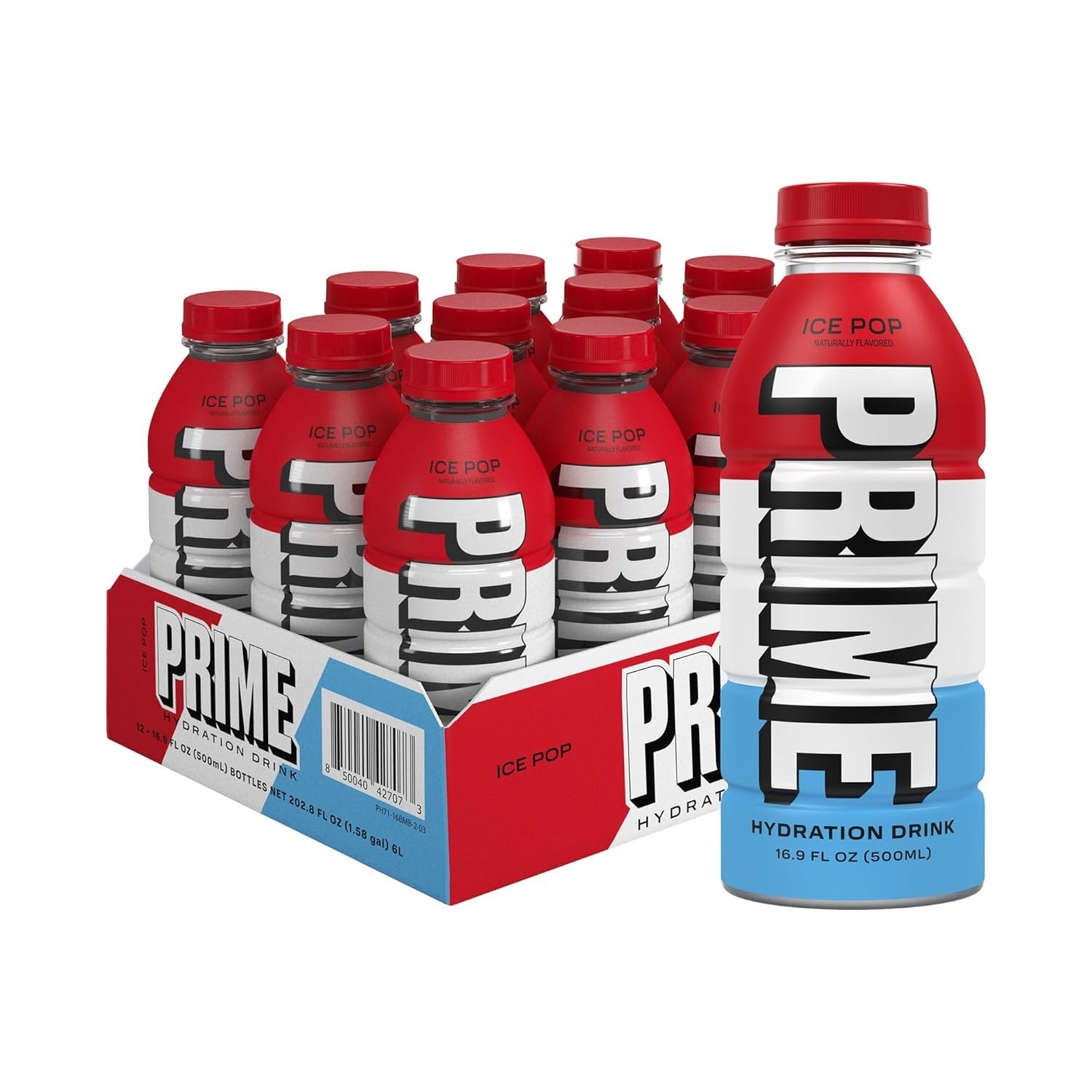 PRIME Hydration ICE POP, Sports Drinks, 16.9 Fl Oz, 12 Pack