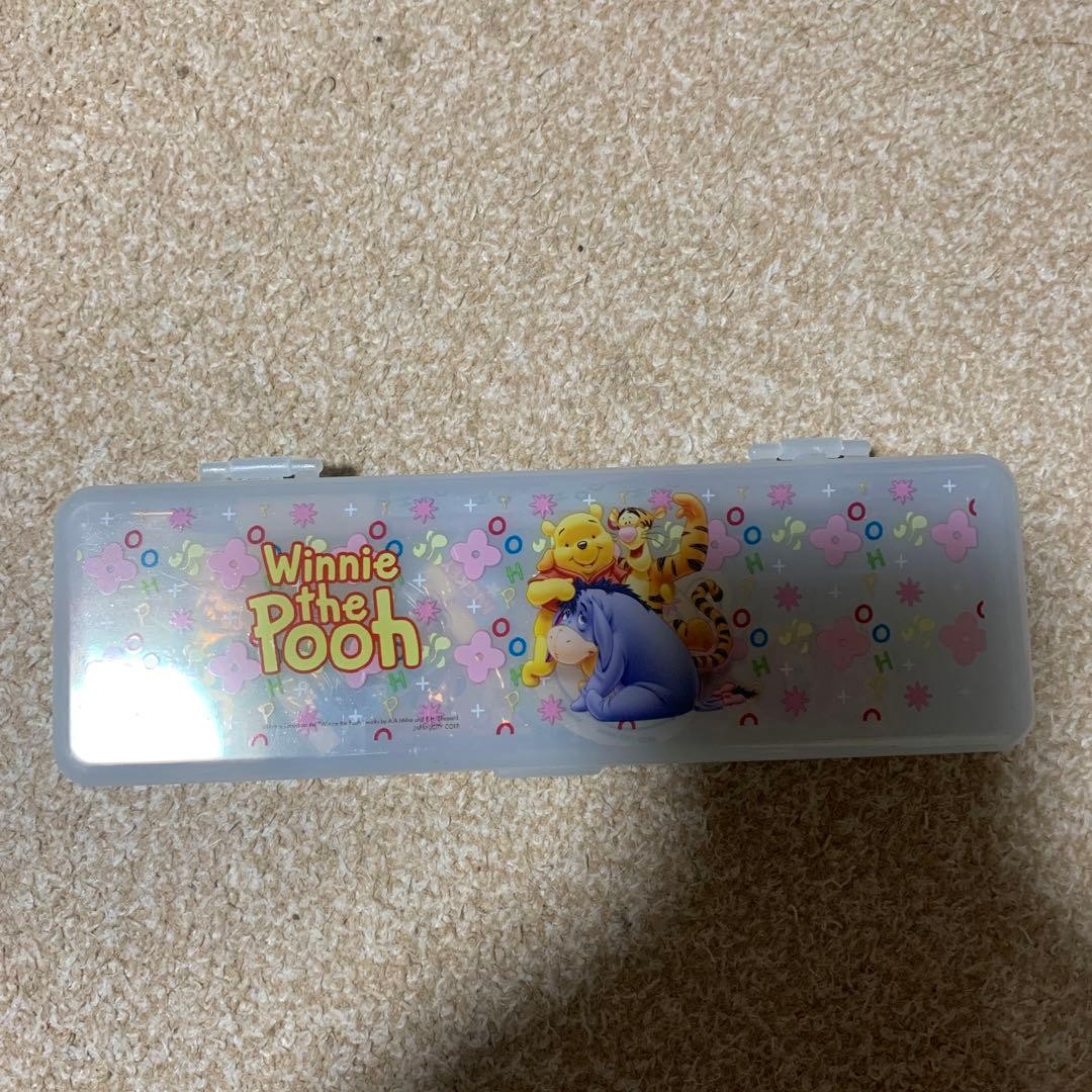 Winnie the Pooh Stationery Set Pencil Case Ruler Eraser Sharpener Used