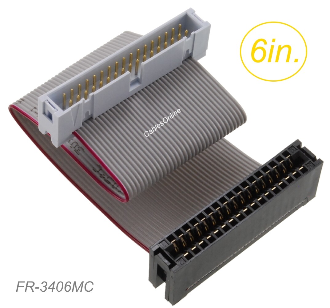6" IDC 34-Pin Male to Card-Edge 34-Pin Female 2.54mm-Pitch 34-wire Extension