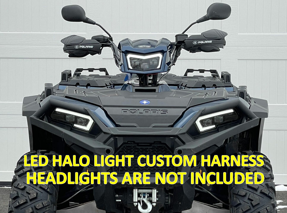 Polaris Sportsman LED light kit 2884859 custom harness w/ DRL HALOS 570 850 1000