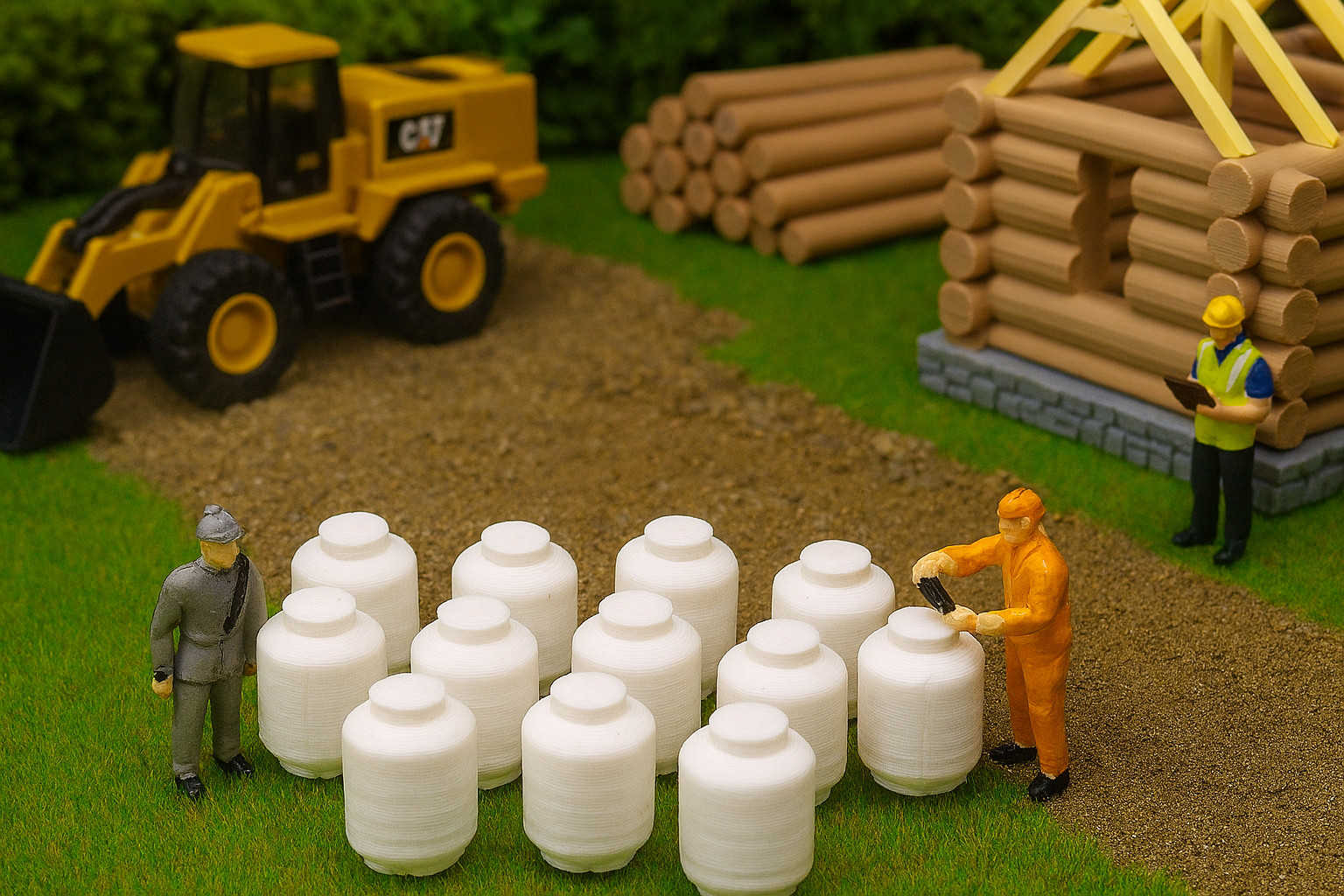 HO Scale Propane Tanks – 12x 120-Gallon Vertical Tanks – 3D Printed Model Scener
