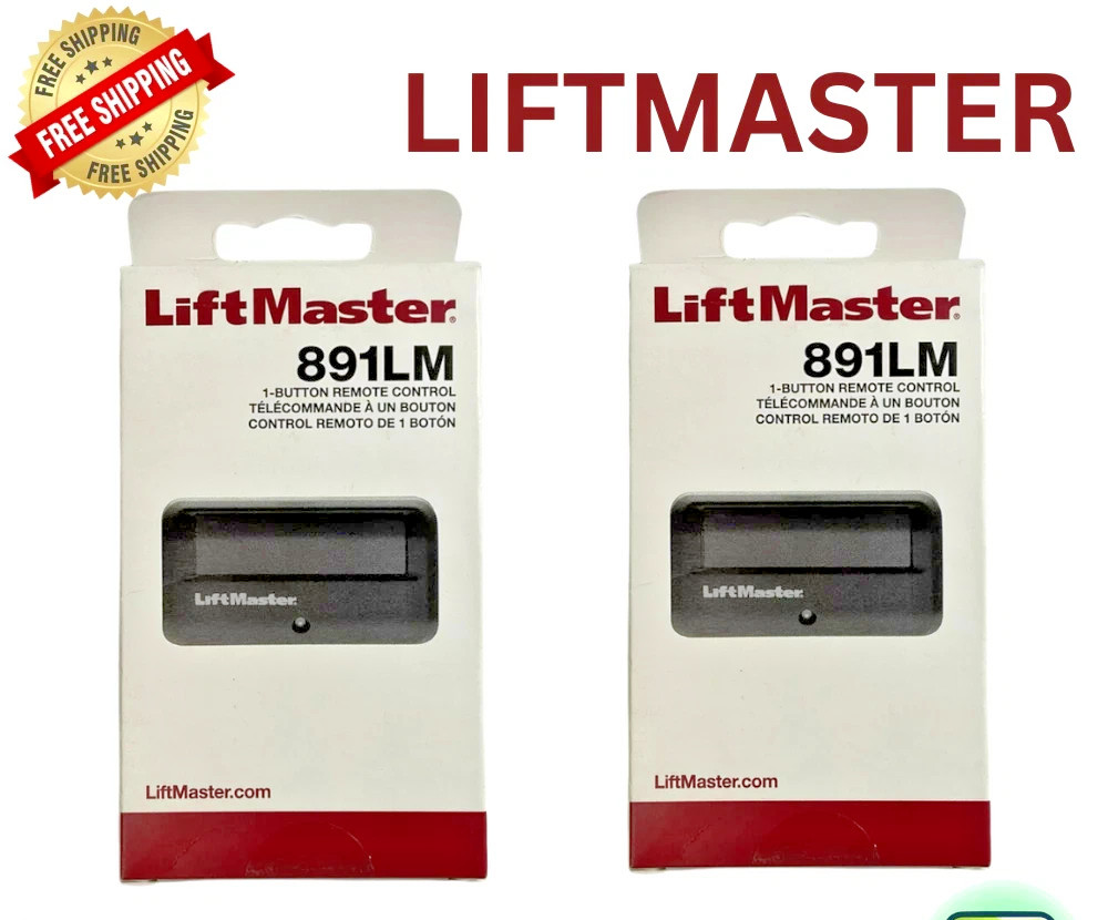 2 Pack LiftMaster 891LM 1 Button Garage Door Opener Remote Control