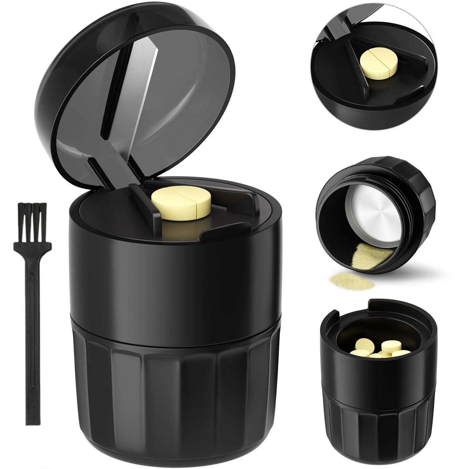 ​​3in1 Pill Crusher Pills Grinder, Pill Crushers Fine Powder with Stainless S...