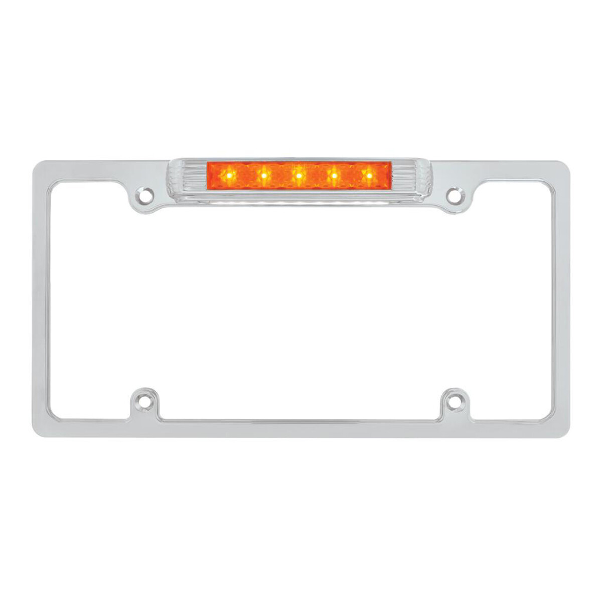 United Pacific Chrome License Plate Frame with Auxiliary Light – 1 Unit