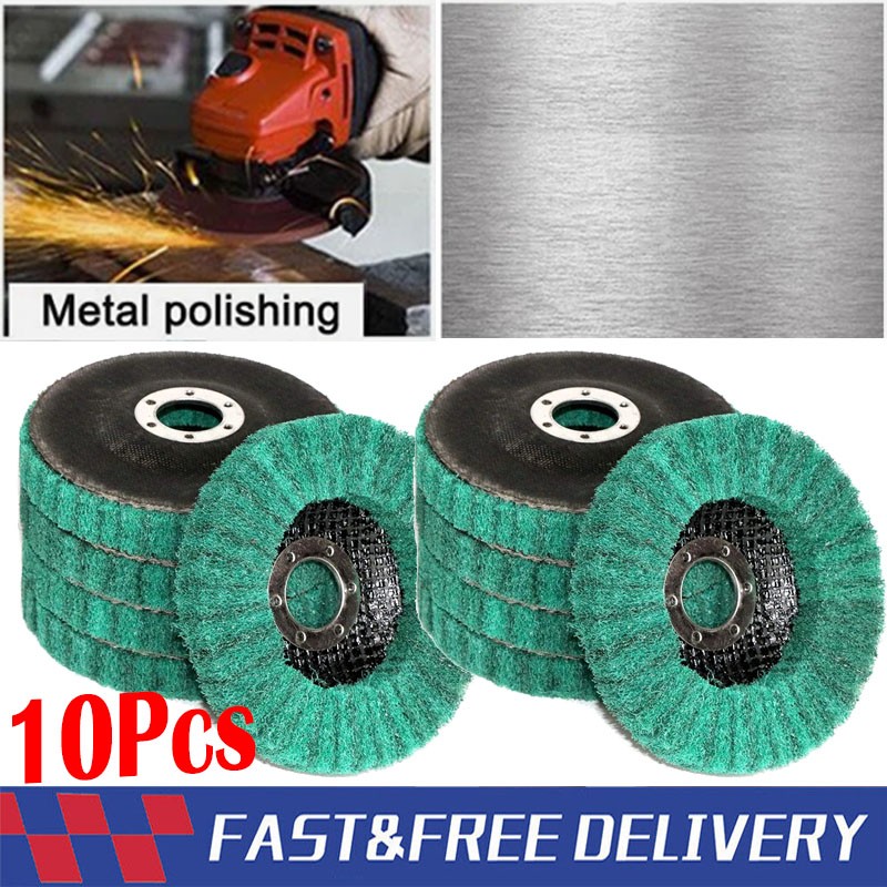 10PC Metal Cleaning Polishing Wheel Pads 4-1/2 x7/8" Flap Disc for Angle Grinder
