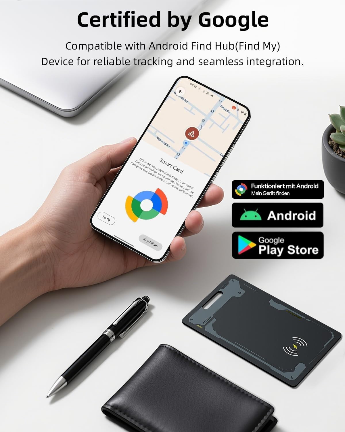 Wallet Tracker Card Android, Waterproof Smart Card Luggage Tracker Compatibl...