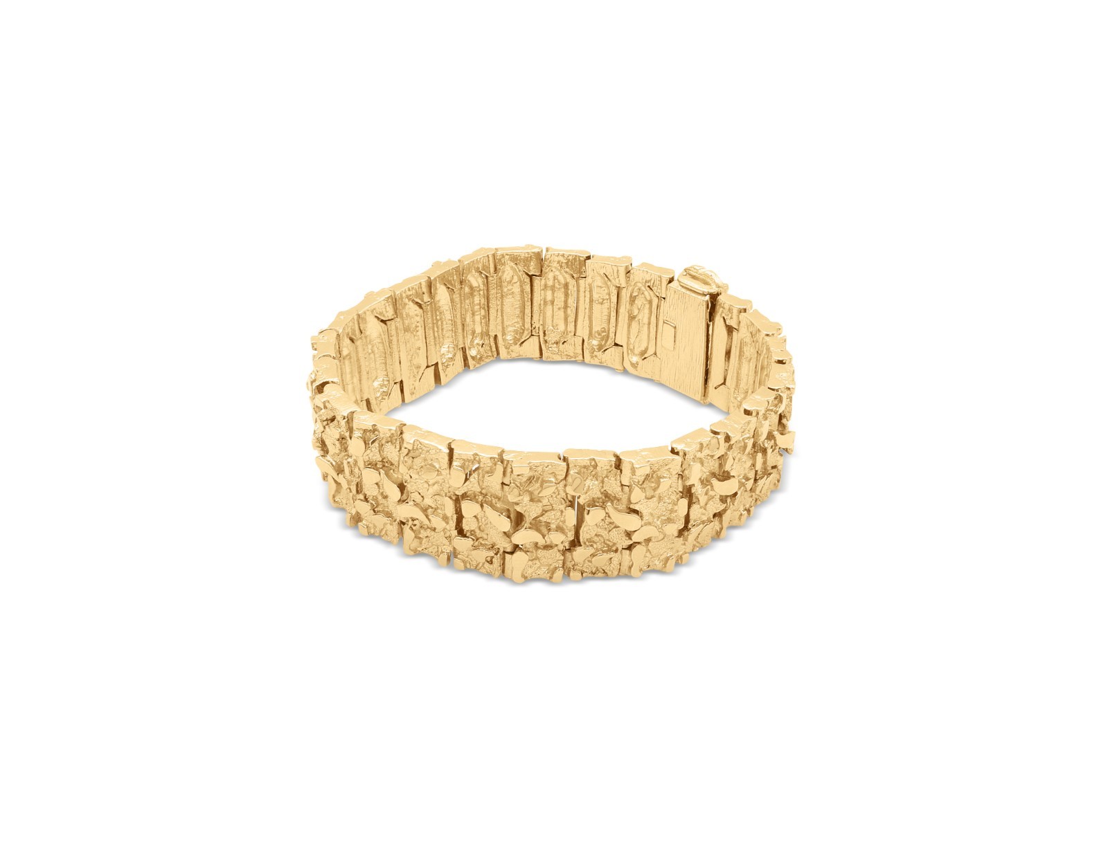 Large Gold Nugget Bracelet, 22mm Bracelet For Men, 14k Gold Plated