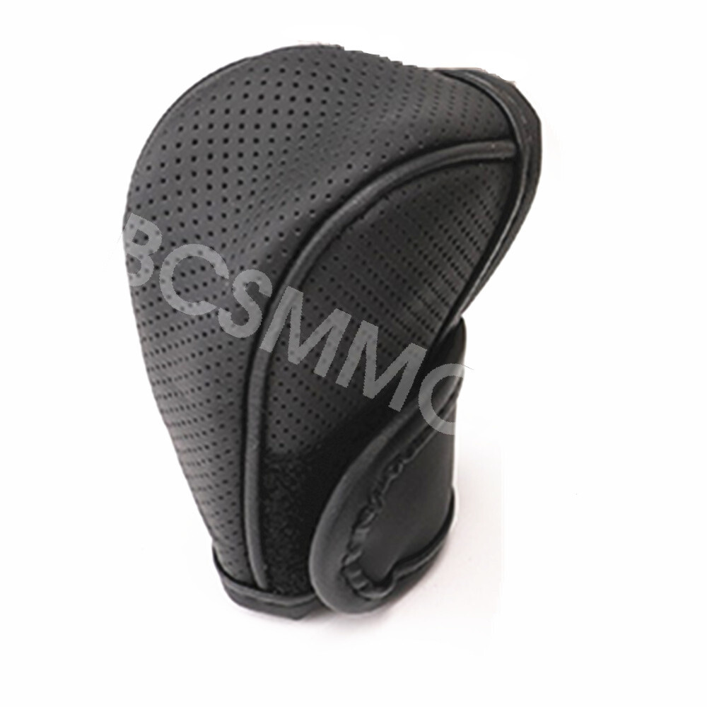 Car Gear Shift Knob Cover Genuine Leather Shifter Lever Collars Sleeve Protector