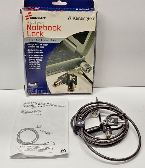 Kensington Notebook Lock 6ft Cable NEW 2 Keys