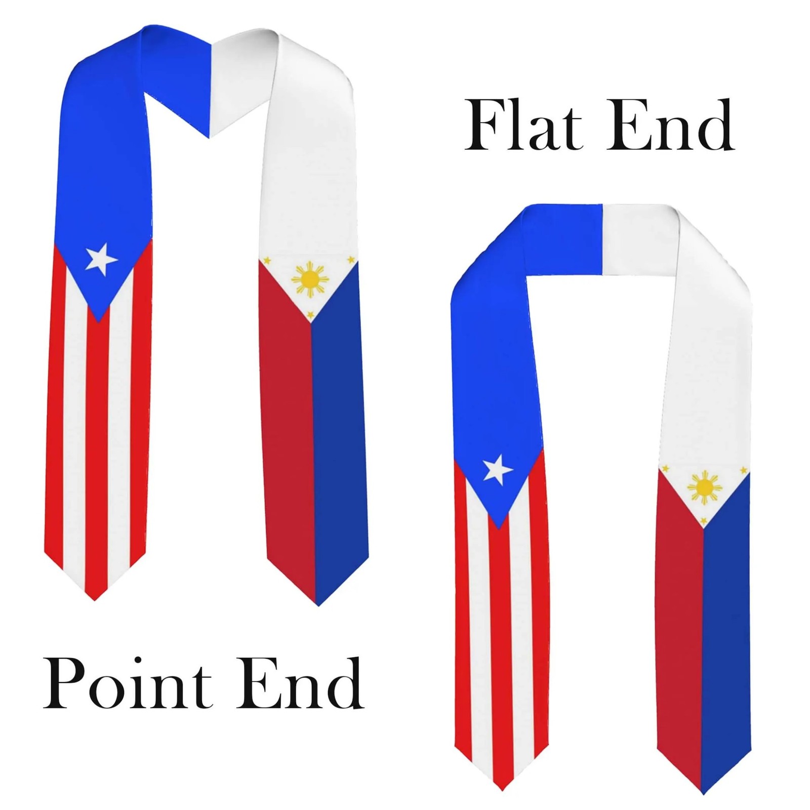 Custom Multi Country Flag Graduation Stole 2026 Personalized Grad Sash