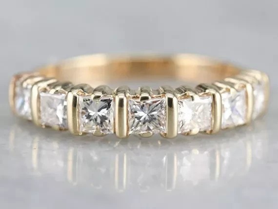 Princess Cut Simulated Diamond Women's Engagement Ring 14k Yellow Gold Plated
