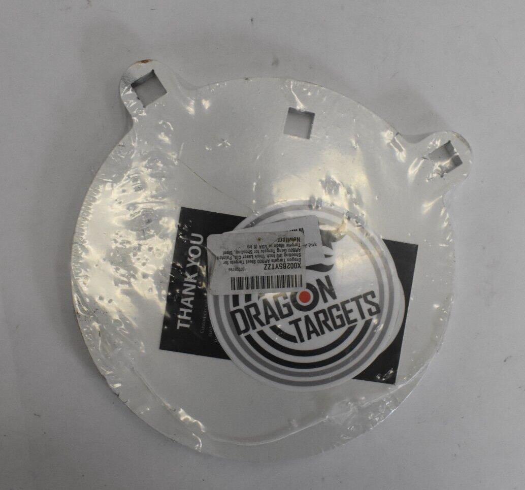 Dragon Targets AR500 White 3/8" Thick Steel Gong Hanging Target for Shooting
