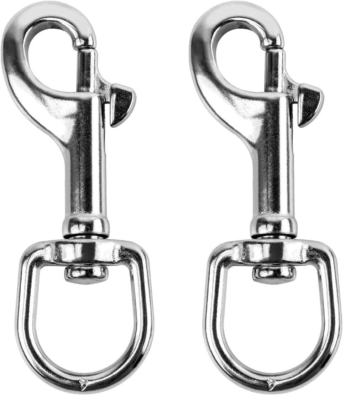 2Pcs 3.5” Swivel Eye Bolt Snap Hooks 316 Stainless Steel Trigger Clips Key Rings