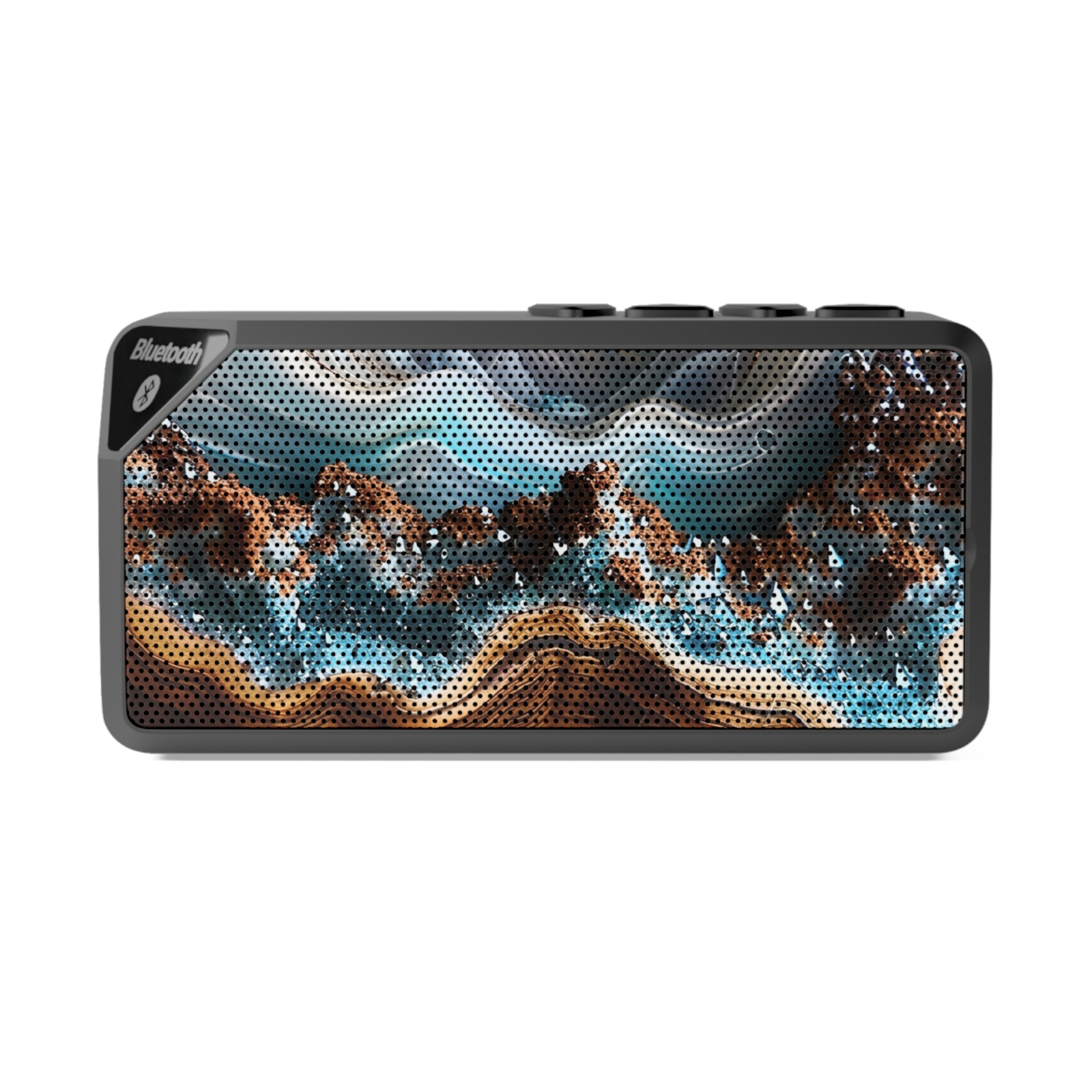 Blue Topaz Agate Design Jabba Speaker, Elegant and Functional, Bluetooth