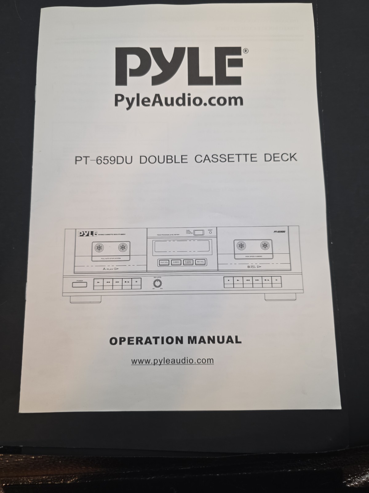 Pyle PT-659DU Cassette Owners / User Manual *Original*