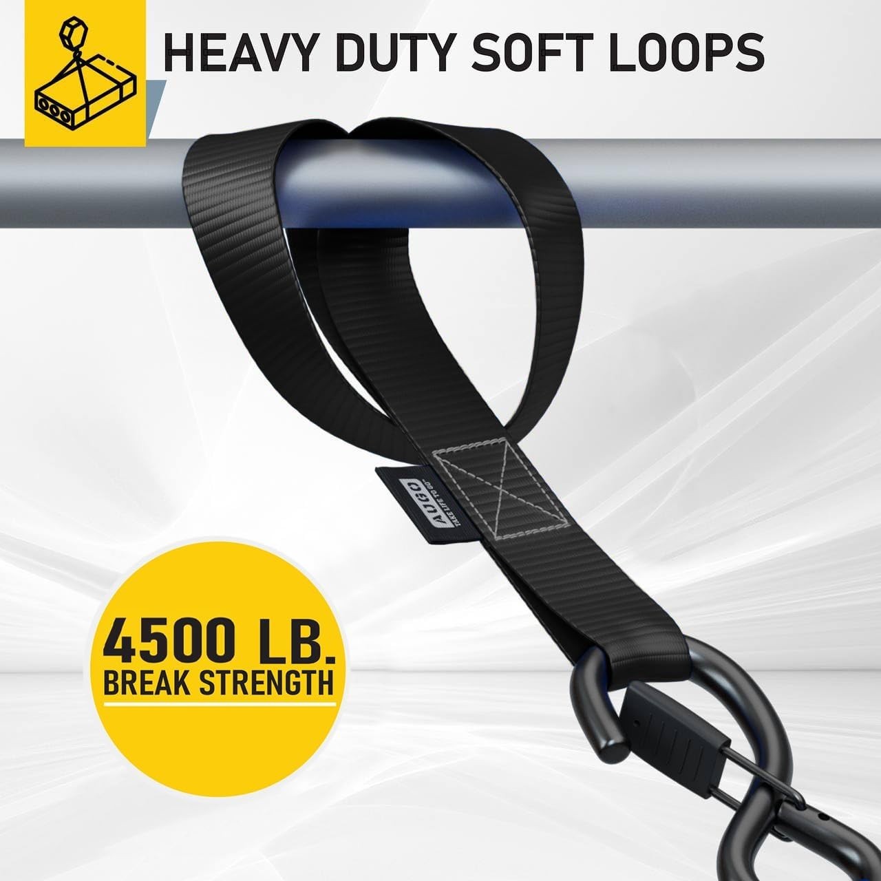 Versatile 6 Pack Soft Loop Tie Downs - Secure Loads Up to 1,500 lbs with Ease