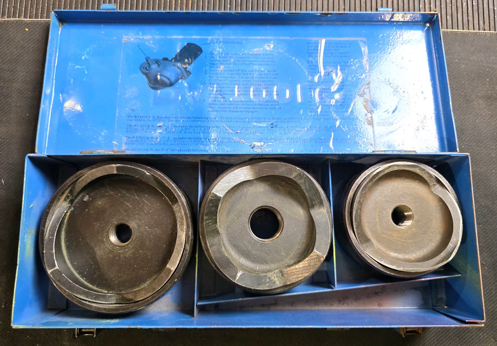 RAY TOOLS RT2013 KNOCKOUT PUNCH SET– 3", 3‑1/2", 4"– INDUSTRIAL CONDUIT K.O. KIT