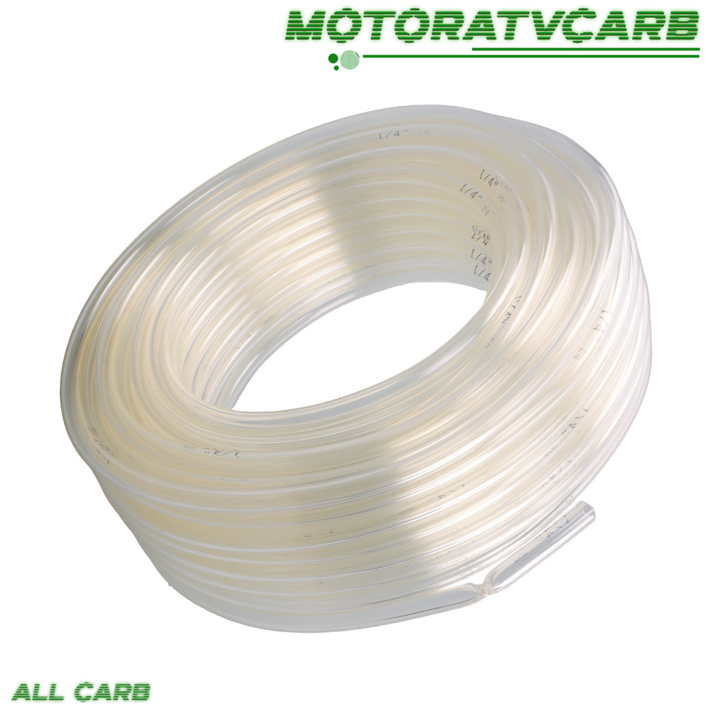 ALL-CARB 100 Ft 1/4" ID × 3/8" OD High Pressure Braided Clear PVC Vinyl Tubing