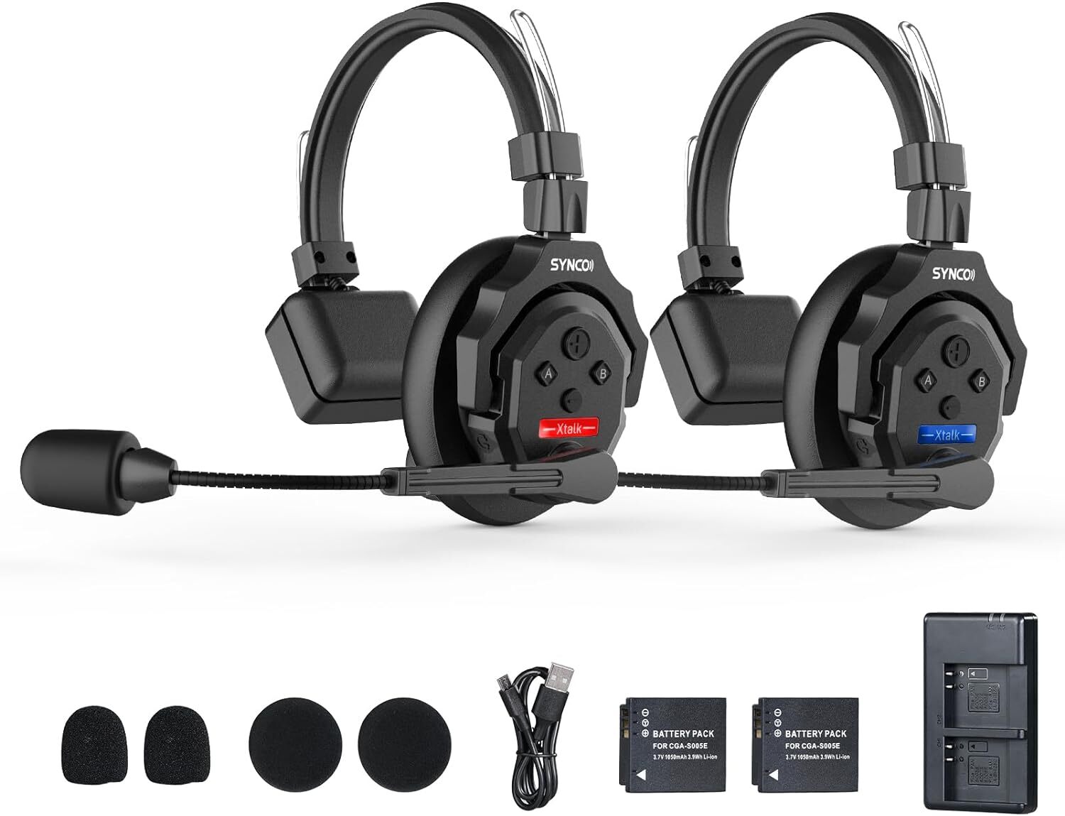 SYNCO XTALK X2 Wireless Intercom Headset forTeam Communication 350M/1148FT