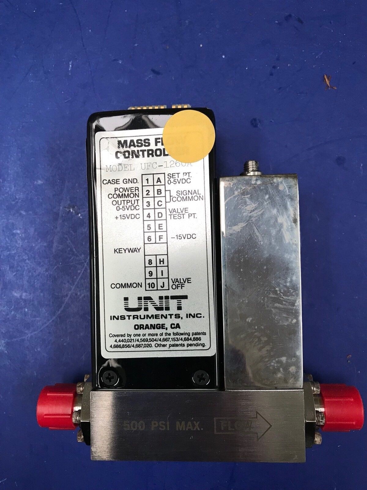 Unit UFC-1260A, MFC, Mass Flow Controller, NH3, 500 SCCM, 1/4" MVCR, Used