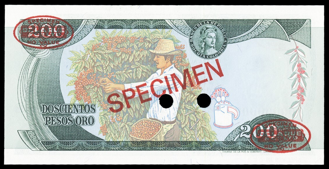 Colombia P419sv2, Specimen Banknote.