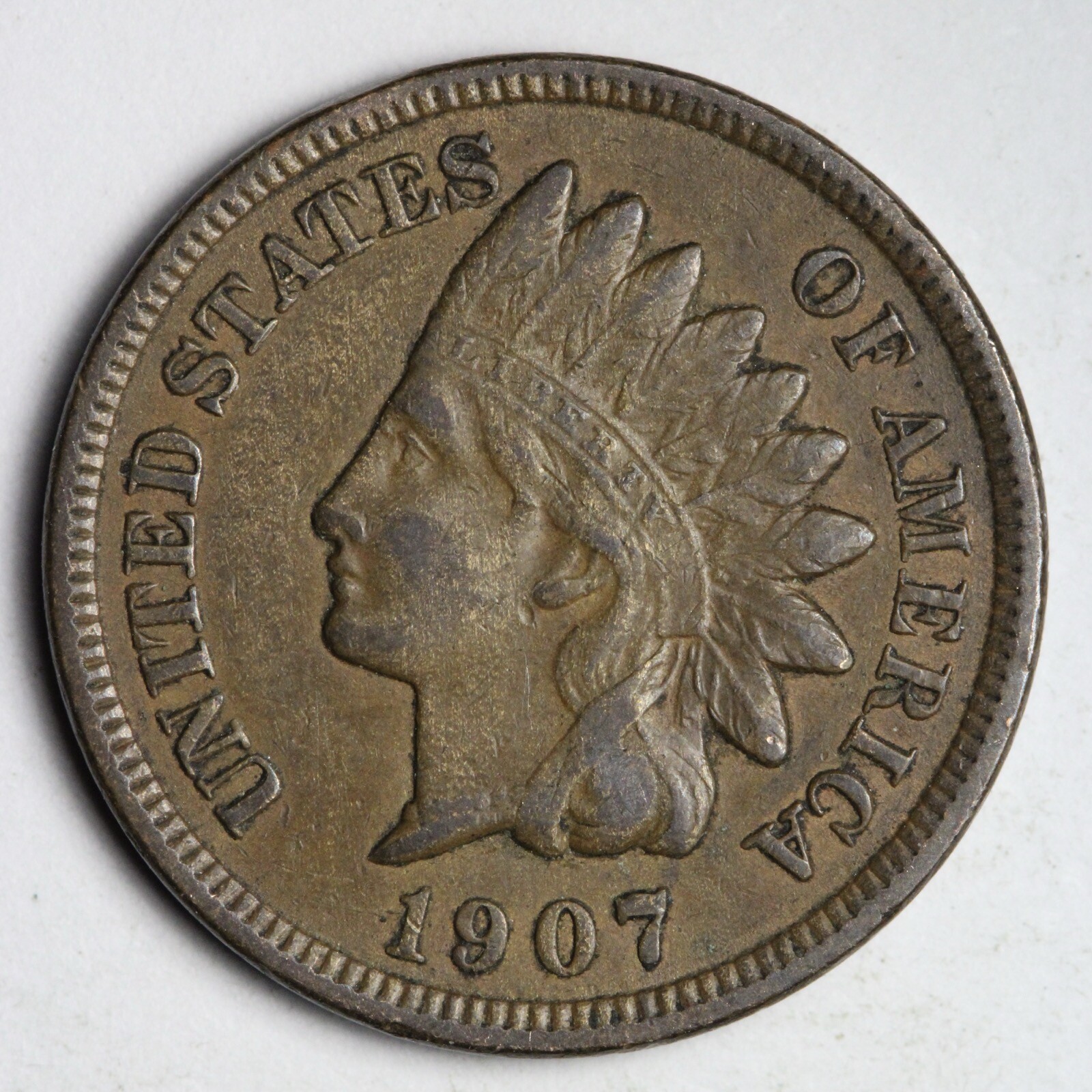 1907 Indian Head Cent Penny XF E186 T