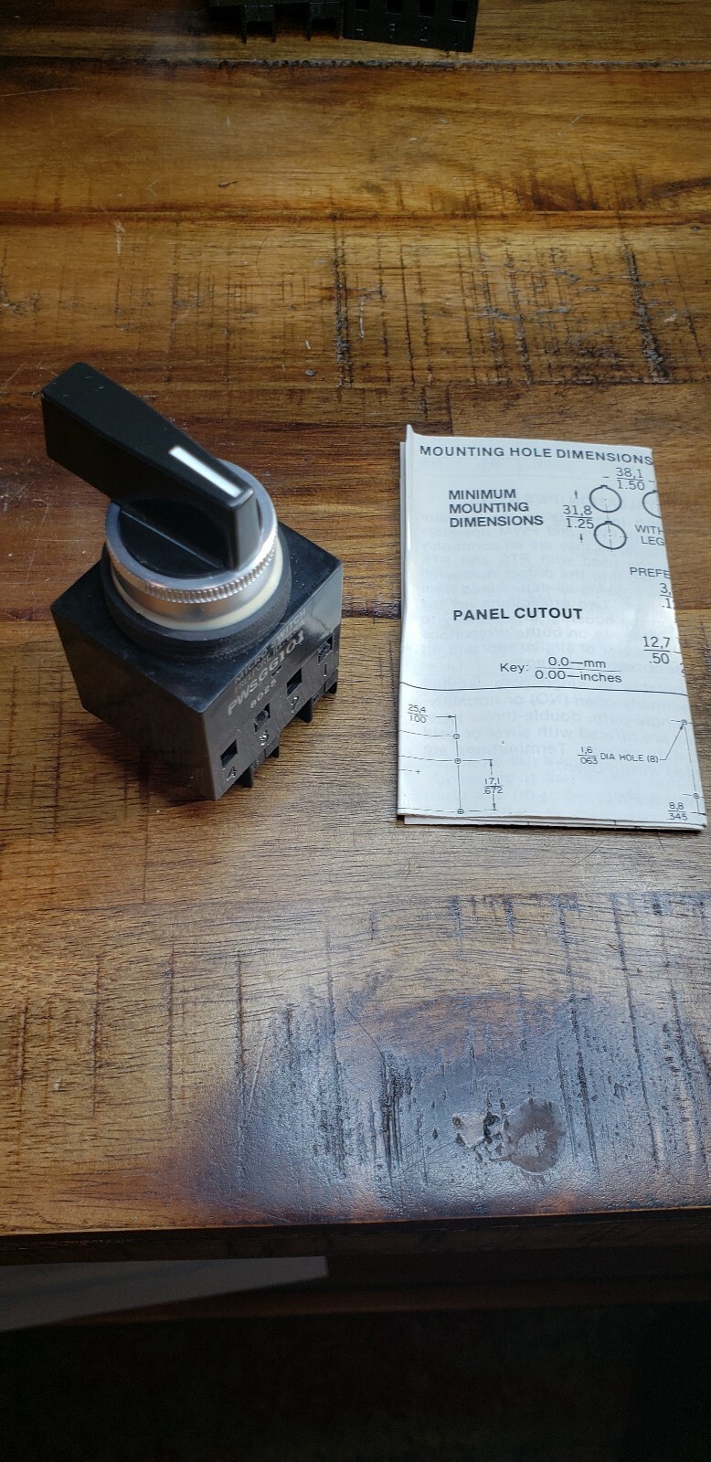Micro Switch PWSGG101 selector switch