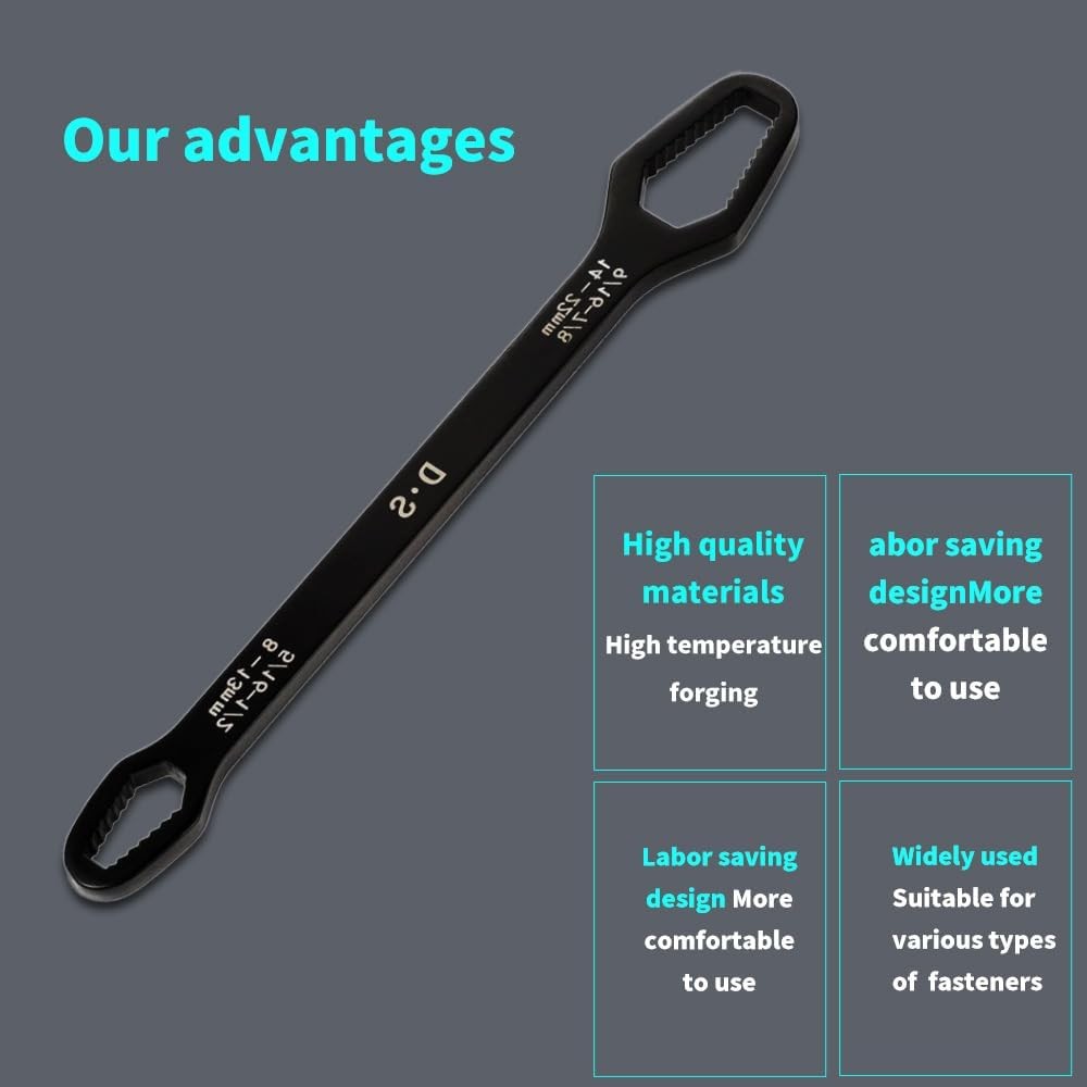 Universal Wrench Universal Adjustable Double-ended Wrench,8mm-22mm