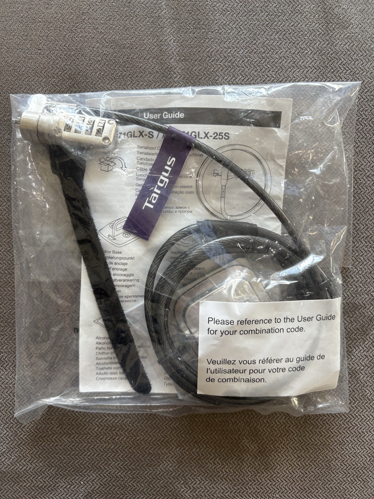 Targus DEFCON Serialized Combo Cable Lock Model: ASP71GLX-5