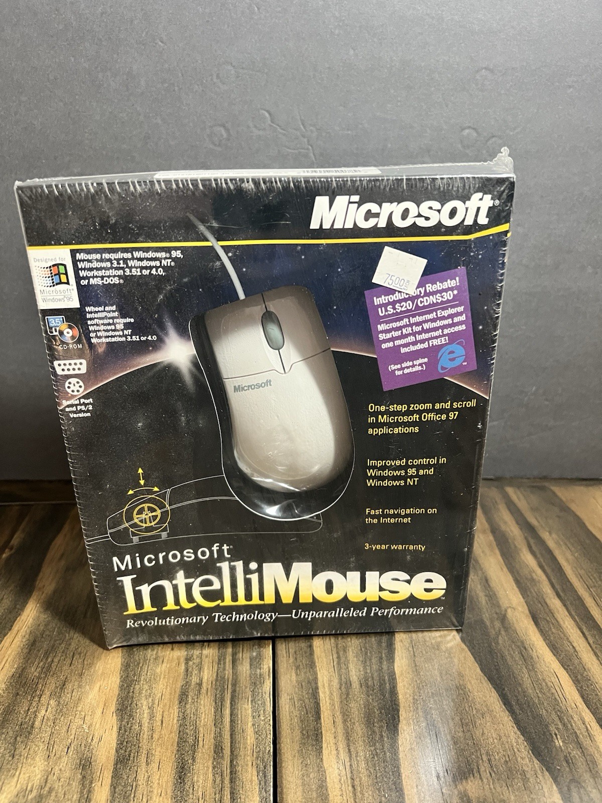 Microsoft IntelliMouse, DB9/PS/2 Version, Two Buttons Plus Dial-In Button, Nice