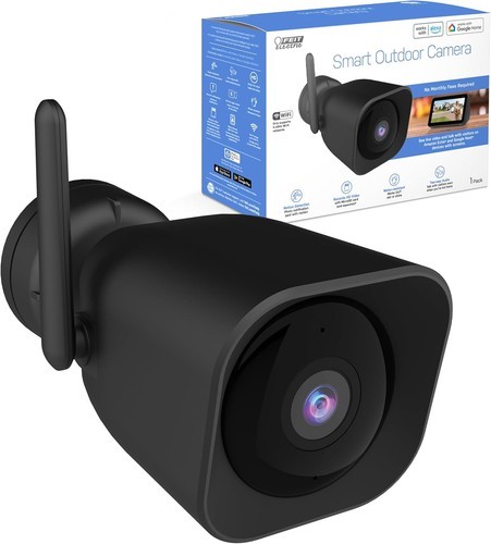 Feit Electric CAM/WM/WiFi 1080p HD Outdoor WiFi 1 1 Count (Pack of 1), Black