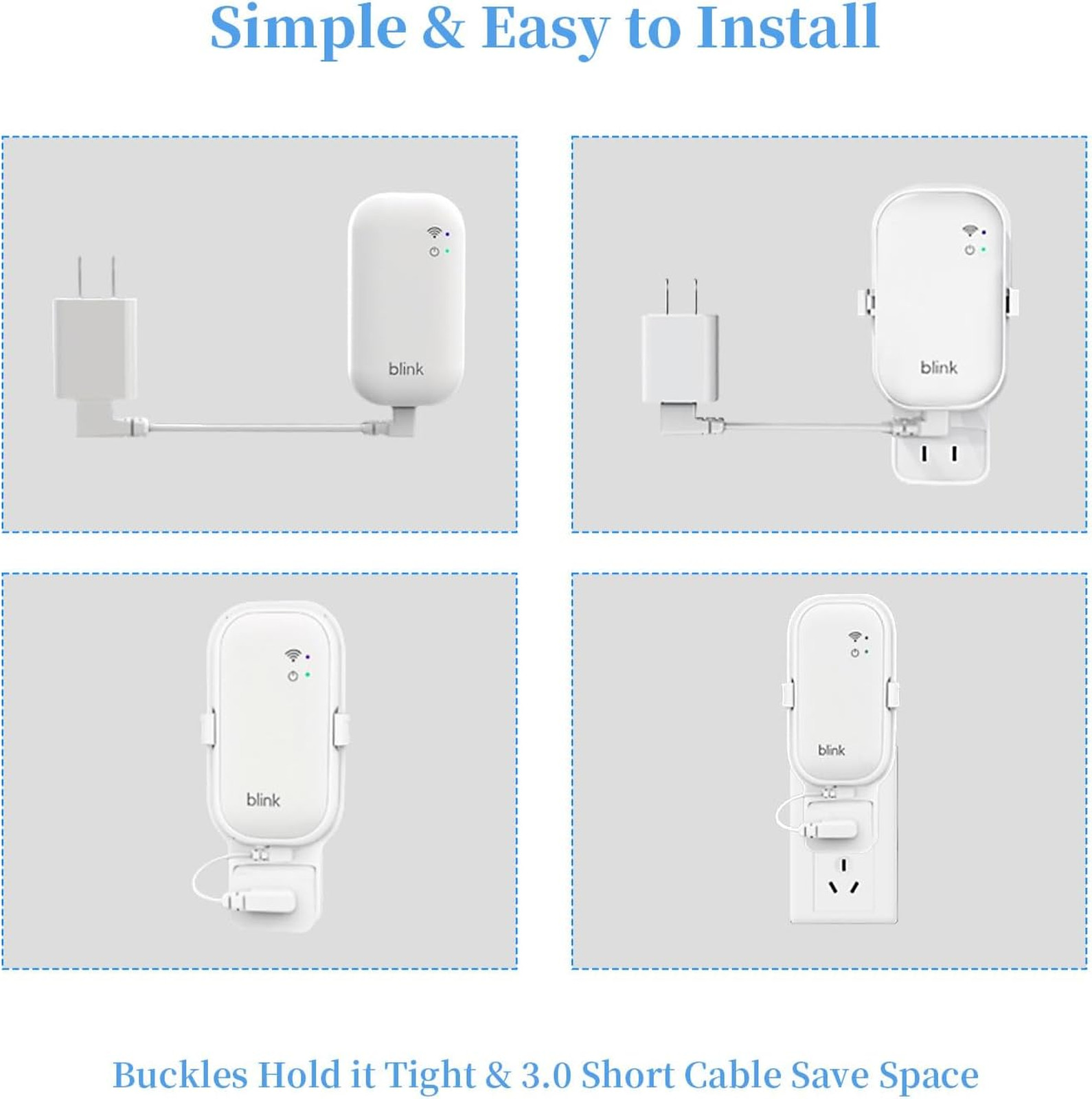Wall Mount for Blink Sync Module Core with Short Cable Indoor Outdoor Security